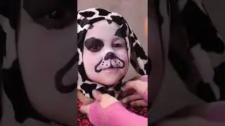 Dalmatian Face Paint |  Easy Animal Face Paint #Shorts