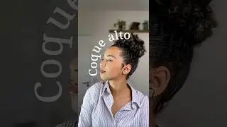 Coque alto em cabelo curto🤌🏽 #curlyhair #cuidadocomcabelo #cabelocacheado