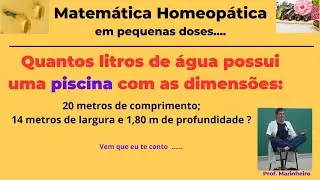 Quantos litros de água possui uma piscina de 20m  por 14m, com 1,80m de profundidade?