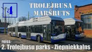 Rīga, Trolejbusa maršruts №4, reiss no parka uz līniju. 2.Trolejbusu parks - Ziepniekkalns.
