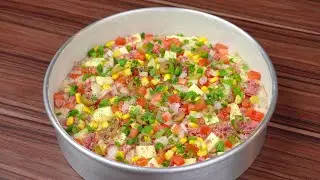 Todo el mundo que lo prueba me pide esta receta! Tarta salada s&uacute;per f&aacute;cil, revuelve y &iexcl;listo!