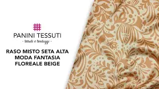 Raso Misto Seta Alta Moda Fantasia Floreale Beige