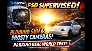 FSD Supervised: Blinding Sun & Frosty Cameras & Parking Real World Test