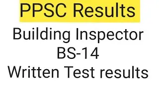 Building Inspector results ppsc update government jobs updates daily update Jobs Results