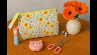 «With this tutorial, you can easily sew cute, pleated mini makeup bag »