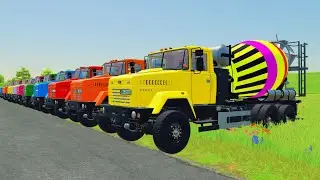 TRANSPORTING WITH COLORS - ALL MIXER TRUCK WITH MAN KAMAZ, GOODRED, SANY, POLICE, IVACO I PLAY FARM