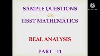 Set / Hsst mathematics sample questions Real analysis part 11