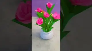 Beautiful Paper Flower Making Step by Step | Easy Handmade Flower Craft for Home Decor