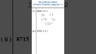 Multiplication - Product Partition Approach -1#calculationtrick