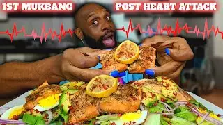 💔 I HAD A WIDOW MAKER HEART ATTACK 💔 | SALMON & AVOCODO SALAD | MUKBANG 먹방