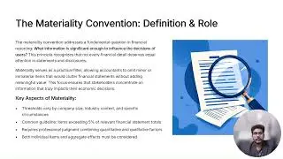 Accounting Convention - Consistency & Materiality