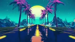 Neon Palm Trees 4k Background Video