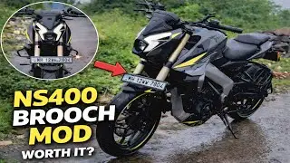 Brooch Number Plate Holder on Pulsar NS 400 | Worth It or Not ? @ThrottleOnWheels