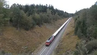 232 571-0 mit dem Orient Express am LangentheilenTunnel bei Waldershof am 21.10.2023
