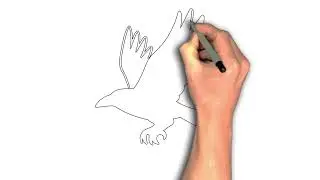 crow flying drawing image, Flying Crow &ndash; Silhouette Motion