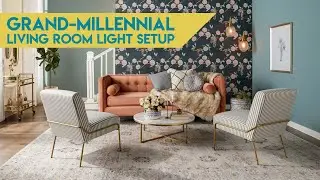 Grand Millennial Mock Living-Room Light Setup | Large Studio Commercial Product Photography