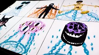 Dibujo Doors pero CRUCIFIX 👁 - EYES, JACK, AMBUSH, Figure, SEEK, RUSH, SCREECH