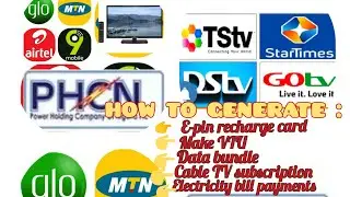 HOW TO GENERATE E-PIN RECHARGE CARD & MAKE LINE, CABLE TV ,ELECTRICITY,DATA BUNDLE RECHARGE