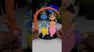 Radha rani idol making with super clay 🦚 Radha Krishna idol 🙏🏻Radhe Radhe #shorts #short