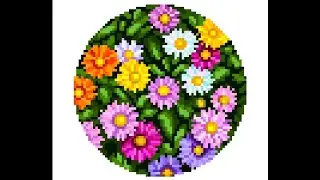 Pixel Art Daily Painting i colored Flowers 🌼🧡💛💚💙💜🤎🖤🤍💖 # 990