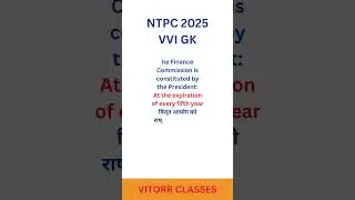 The Finance Commission is constituted by the President: #ntpc2025 #cgl2025 #vitorrclasses