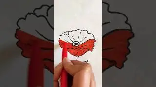 Poppy Flower Drawing 🌸 | Easy Step-by-Step Tutorial #shorts