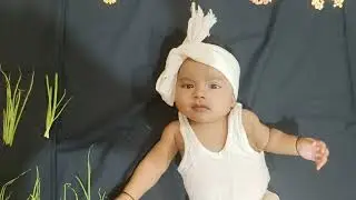 Four months baby boy photoshoot idea at home #farmer Theam photoshoot #ayaansh