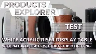 White Acrylic Riser Display Table with Natural Light - without Studio Lighting (Test)