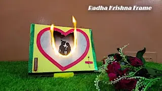 Let's Frame Radha Krishna🌸Painting / Die Surprise Card 🔥 idea / Fire card how to make at home.