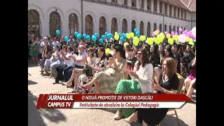 O NOUĂ PROMOŢIE DE DASCĂLI LA COLEGIUL PEDAGOGIC
