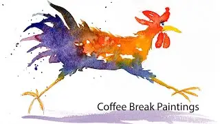 Quick Abstract Rooster Watercolor Painting