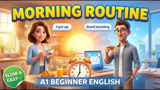 Learn English Morning Routine   A1 Beginner Lesson  Speak & Repeat Practice