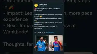 Heartbreak for India! Harshit Rana OUT of T20 World Cup 2026 🚨