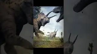 The most brutal dinosaur rivalry ever #triceratops #trex #tyrannosaurus #prehistoric #dinosaur