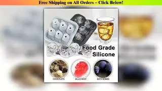 Skull Ice Ball Mold Silicone 3D Flexible Ice Cube Trays BPA Free Ice Trays For Freezer Horror