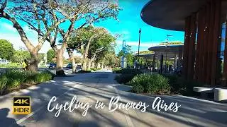 Cycling the streets of Buenos Aires, Argentina - Exploring the Airport & Palermo Woods - 4K HDR