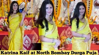 Katrina Kaif arrives to take blessings of Maa Durga || North Bombay Durga Puja 2023😍🙏