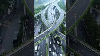 CITY SKY ROADS || NANJING SHUANGQIAOMEN INTERCHANGE TRAFFIC #road #amazing #architecture