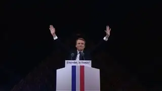 EU anthem 'Ode to Joy' plays as Macron arrives at victory rally
