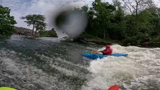 Kayaking Lucy mill weir Stratford on Avon