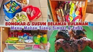 BONGKAR DAN SUSUN BELANJA BULANAN || MENU MAKAN SIANG SIMPEL DAN ENAK #bongkarbelanjabulanan