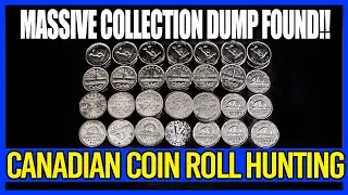 NICKEL COLLECTION DUMP FOUND! Coin Roll Hunting Canadian Bank Rolls!!