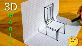 How to Draw a 3D Chair 🪑 | 3D Magic Drawing Tutorial for Beginners