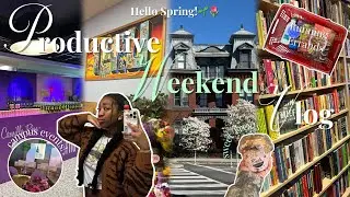 PRODUCTIVE WEEKEND VLOG🌱☀️|Campus Events, exploring D.C., Running Errands, Working Out & More ⋆𐙚₊˚⊹♡