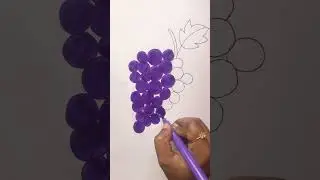 Grapes drawing and coloring video for kids | Satisfying drawing to watch | how to draw grapes...