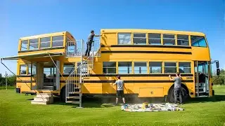 Family Converts an Abandoned Bus Into a Home | Start to Finish ‪@desentoca2309‬
