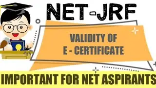 #educationalbyarun MAX Validity of NET-JRF E-Certificate