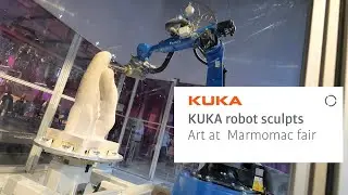KUKA robot sculpts artwork during Marmomac fair in Verona