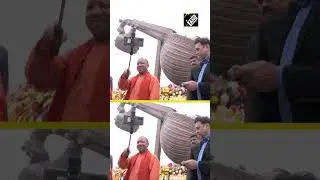UP CM Yogi Adityanath visits Ayodhya rally ground, takes selfie