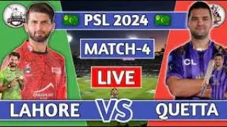 🔴 PSL 2024 Live | MQUETTA GLADITORS VS. LAHORE QALANDARS MATCH 4 LIVE COMMENTARY | LQ vs. QG Live